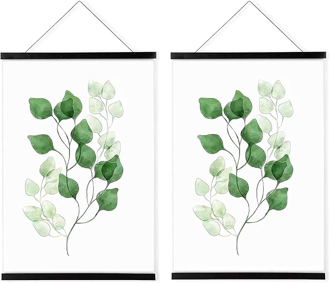WITCOLOR Magnetic Poster Hanger Frame, 19x13 19x25 19x27 Poster Frame Wooden Magnetic Hanging Kit for Walls Map Picture Diamond Painting Canvas Artwork (Black, 2 Pack)