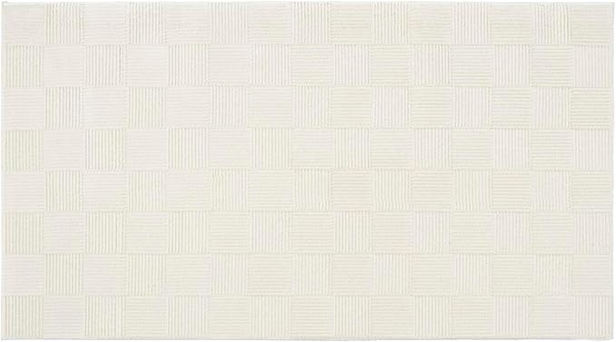 Revival Rugs Willow 3'x5' Machine Washable Area Rug for Kitchen Bedroom - 100% Recycled Oeko-TEX Certified, Medium Pile, Beige, Cream