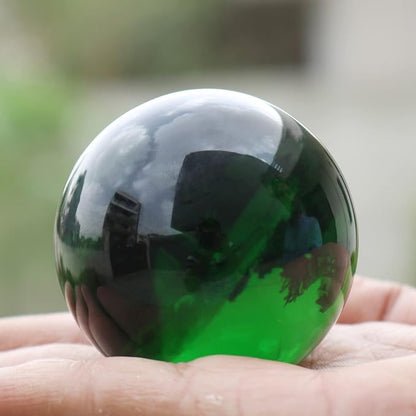 GEMHUB Natural Polished Green Obsidian Crystal Sphere Reiki Chakra Gemstone Ball for Home Decoration and Feng Shui