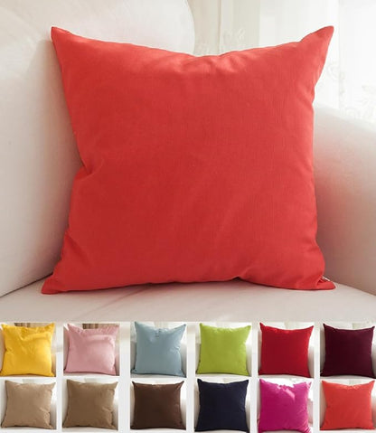 TangDepot Cotton Solid Throw Pillow Cover, 12 inch x 12 inch, Coral