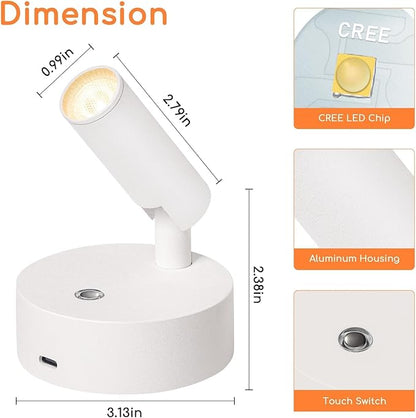 Wireless Spot Lights Indoor with Remote Rechargeable LED Uplighting Indoors Dimmable Warm White Picture Light Up Lights Indoor Battery Operated Spotlight for Plant Artwork Painting, 2 Pack