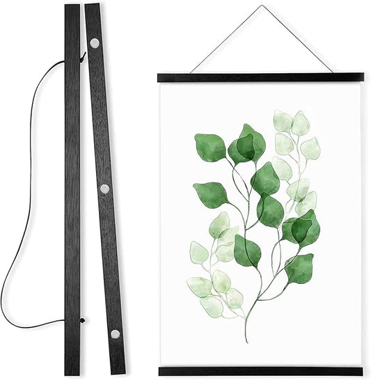 WITCOLOR Magnetic Poster Hanger Frame, 19x13 19x25 19x27 Poster Frame Wooden Magnetic Hanging Kit for Walls Map Picture Diamond Painting Canvas Artwork (Black)