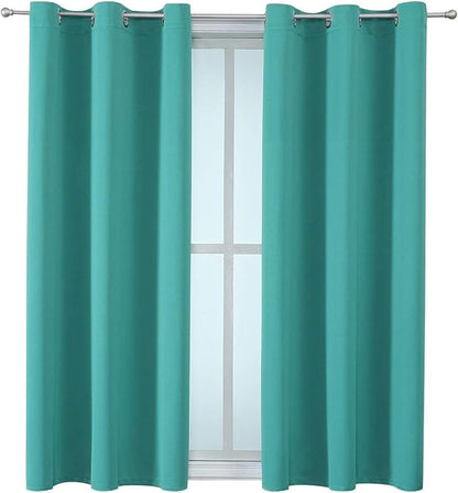 ChrisDowa Grommet Room Darkening Curtains for Bedroom and Living Room - 2 Panels Set Thermal Insulated Blackout Curtains (Teal, 38W x 54L)