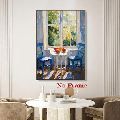 Farmhouse Rustic Pictures Window Botanical Wall Art Still Life Fruit Prints Green Landscape Painting Forest Nature Posters Green Plant Artwork Window View Pictures for Living Room 16x24in No Frame