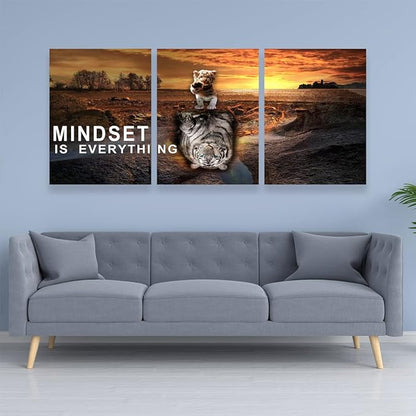 3 Pieces Inspirational Wall Art Motivational Quotes Wall Decor Office Painting Picture Poster Print Artwork Motivational Canvas Wall Art Framed for Living Room Bedroom(48" W x 24''H)