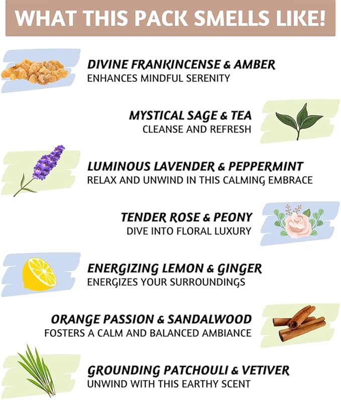 Folkulture Incense Sticks (140 Sticks) | Set of 7 Chakras Premium Incense for Healing, Yoga, Aromatherapy| No Charcoal, Organic, Non Toxic, 60 Mins, Long Burning Frankincense, Lavender Insence-Sticks