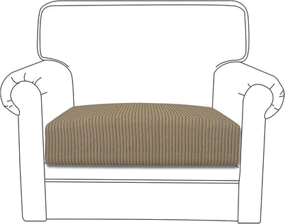 Easy-Going Stretch Chair Cushion Cover Sofa Cushion Furniture Protector Sofa Seat Sofa Slipcover Sofa Cover Soft Flexibility with Elastic Bottom(Chair Cushion, Natural)