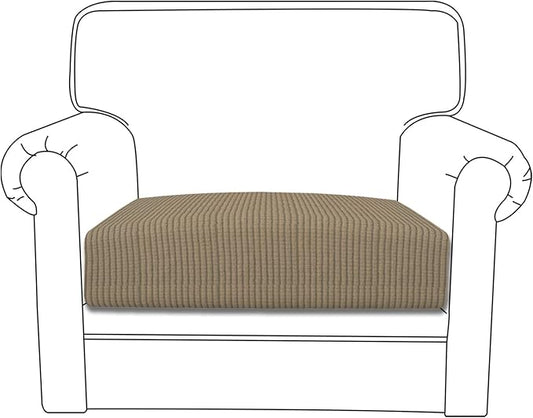 Easy-Going Stretch Chair Cushion Cover Sofa Cushion Furniture Protector Sofa Seat Sofa Slipcover Sofa Cover Soft Flexibility with Elastic Bottom(Chair Cushion, Natural)