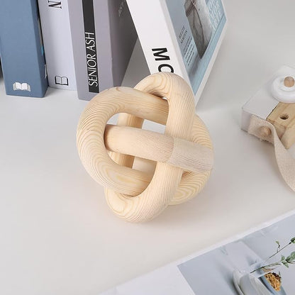 Ochine Wood Chain Link Decor 3 Link Decorative Chain Knot Hand Carved Pine Wood Chain Decor Modern Farmhouse Coffee Table Decor Wooden Rustic Chain Decor Boho Bead Garland for Living Room Bedroom