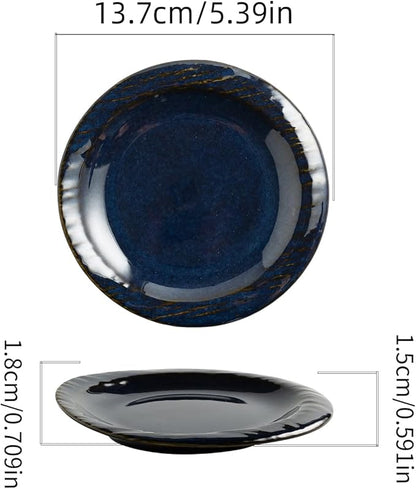 Ceramic Jewelry Tray Decorative Ring Holder and Trinket Dish for Women Wedding Engagement Birthday Gift for Her Jewelry Organizer Vanity Tray (blue)