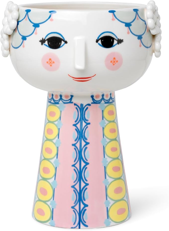 Bjørn Wiinblad Eva Vase – Pink & Blue, 9.1" H | Gift Box Included