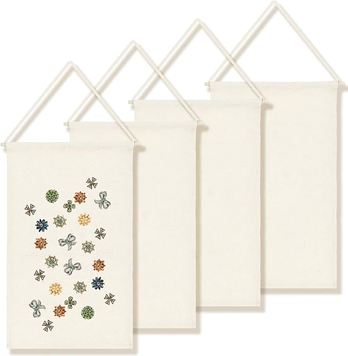 Boao 4 Pcs Boho Room Decor Hanging Decorations Pin Banner Wall Display Banners Elementary Wall Art Banner Welcome to Teacher Gift(Beige,17.5 x 10.8 Inches,Classic)
