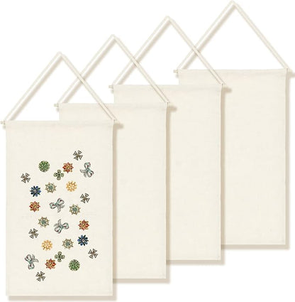 Boao 4 Pcs Boho Room Decor Hanging Decorations Pin Banner Wall Display Banners Elementary Wall Art Banner Welcome to Teacher Gift(Beige,17.5 x 10.8 Inches,Classic)