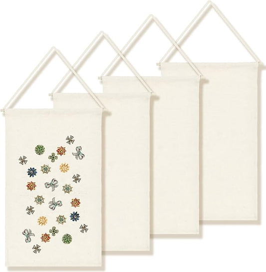 Boao 4 Pcs Boho Room Decor Hanging Decorations Pin Banner Wall Display Banners Elementary Wall Art Banner Welcome to Teacher Gift(Beige,17.5 x 10.8 Inches,Classic)