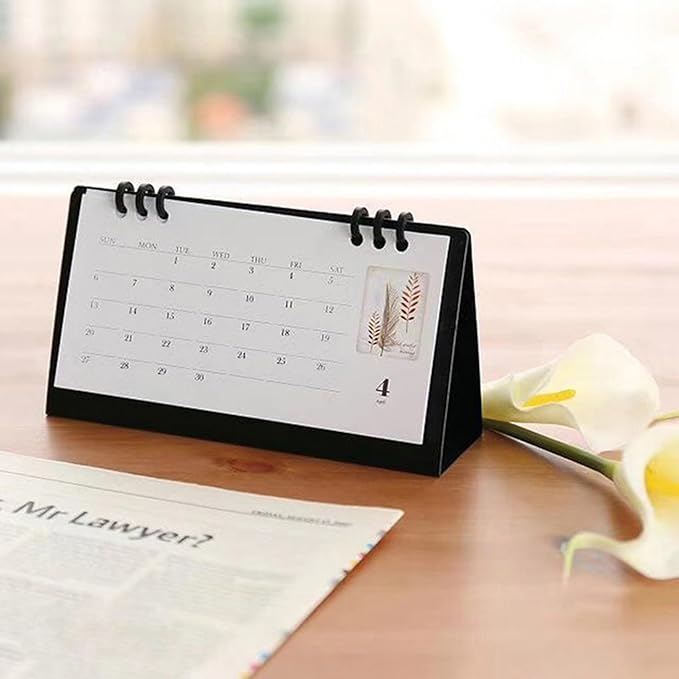 2026 Mini Desk Calendar Flip Monthly Memo Notes Calendar 6.9" x 3.7" - Black(Oct. 2025 to Dec. 2026)