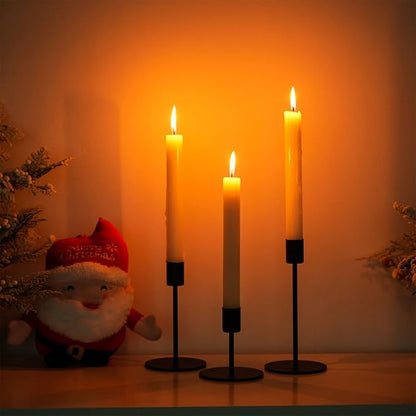 Smtyle Black Candlestick Holders, Set of 3 Metal Taper Candle Holders, Modern Minimalist Matte Candle Stick Holders for Table Centerpieces, Home Decor, Weddings, Vintage Decor