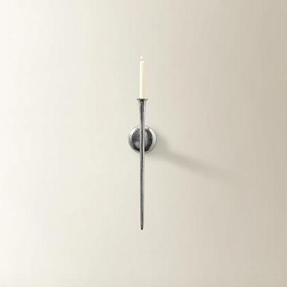 Z Gallerie One Piece Aspar Wall Sconce, Modern Candle Holder with Elegant Hook Design, Versatile Decorative Lighting for Indoor Wall Decor and Ambiance Setting, Silver (Candle Not Included)