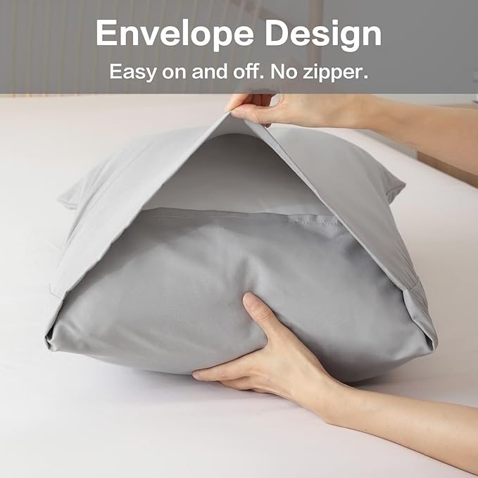 ROSGONIA Twin Comforter & Pillowcase Set, Lightweight Grey Bedding for College Girls & Boys