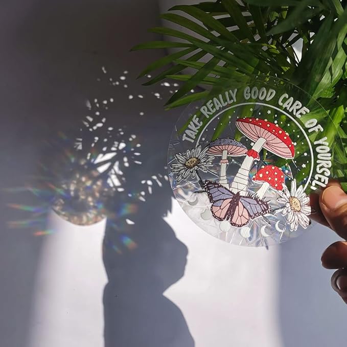 Olicard Rainbow Prism Suncatcher Sticker - Indoor Decoration, Anti-Collision Bird Strike Protection, Sun Catcher Decals for Home