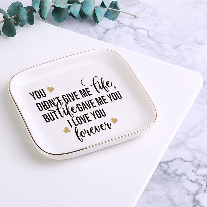 Scwhousi Ring Dish Jewelry Tray for Friend Mom Sister Maid of Honor,Birthday Mother's Day Christmas Gifts