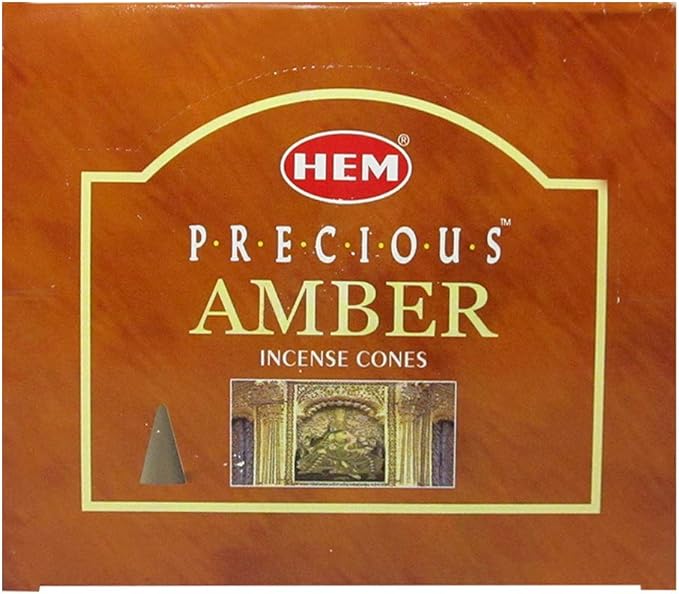 TRUMIRI Precious Amber Incense Cones & Cone Incense Burner Bundle: 120pcs (12 Sets of 10pcs)