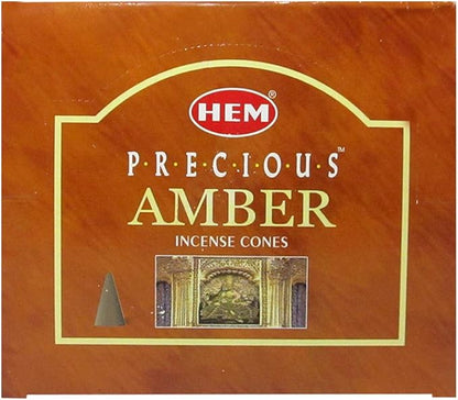 TRUMIRI Precious Amber Incense Cones & Cone Incense Burner Bundle: 120pcs (12 Sets of 10pcs)