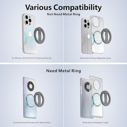ZXM Magnetic Phone Kickstand for Magsafe, Phone Kickstand Attachment, X1 Magsafe Stand for iPhone 17 16 15 14 Air Pro Max Plus&Huawei,Samsung