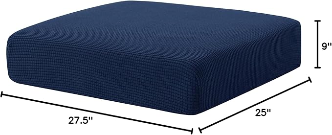 Hokway Stretch Couch Cushion Slipcovers Reversible Cushion Protector Slipcovers Sofa Cushion Protector Covers(Darkblue, Small)