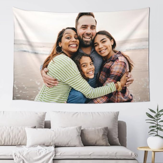 JINJUREN Custom Tapestry Upload Images Banners and Signs Customize For Bedroom 60 * 51inch Horizontal