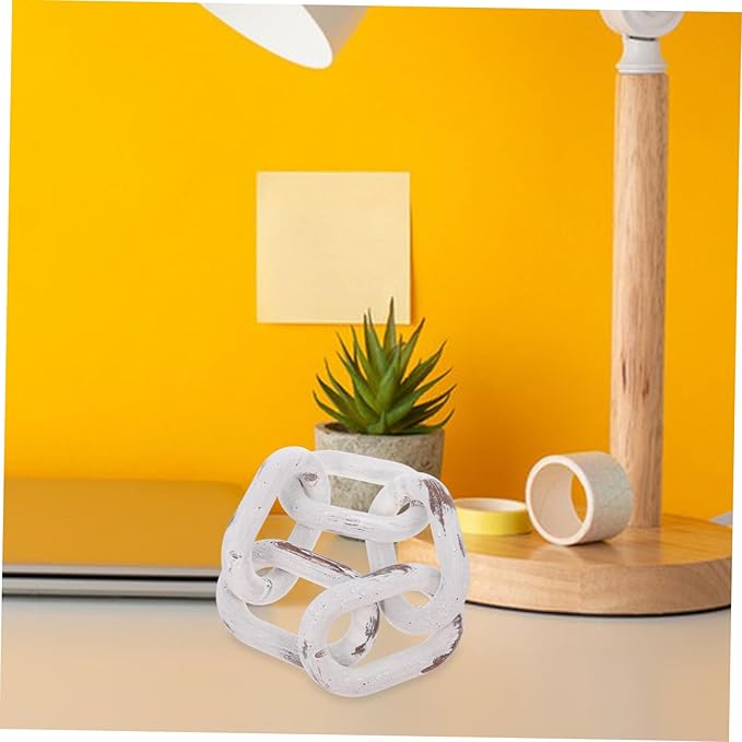 Rustic Wooden Chain Link Decor Unique Minimalist Table Accent for Home and Office Decoration