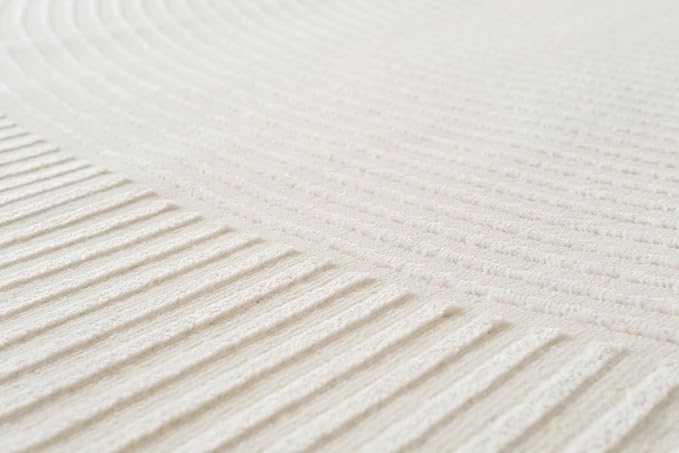 Revival Rugs Record 10'6" x 14'3" Washable Area Rug for Living Room Bedroom - 100% Recycled Oeko-TEX Certified, Medium Pile, Beige, Cream