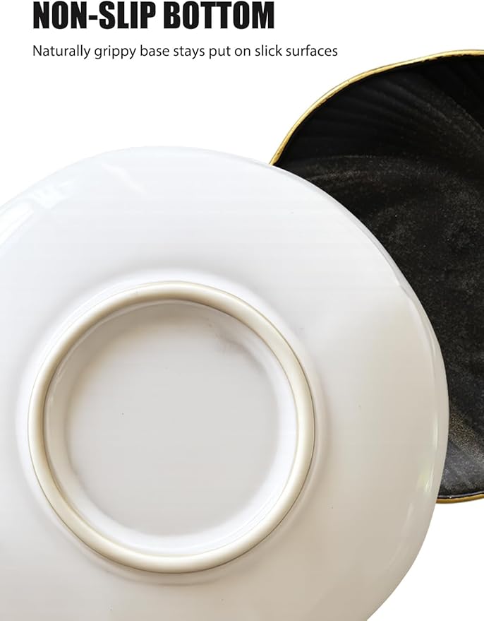 Ceramic Jewelry Tray with Gold Edge, 5 Inch Modern Trinket Dish for Rings, Bracelets & Earrings, Elegant Dresser Organizer (White)