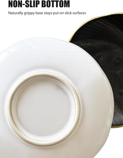 Ceramic Jewelry Tray with Gold Edge, 5 Inch Modern Trinket Dish for Rings, Bracelets & Earrings, Elegant Dresser Organizer (White)
