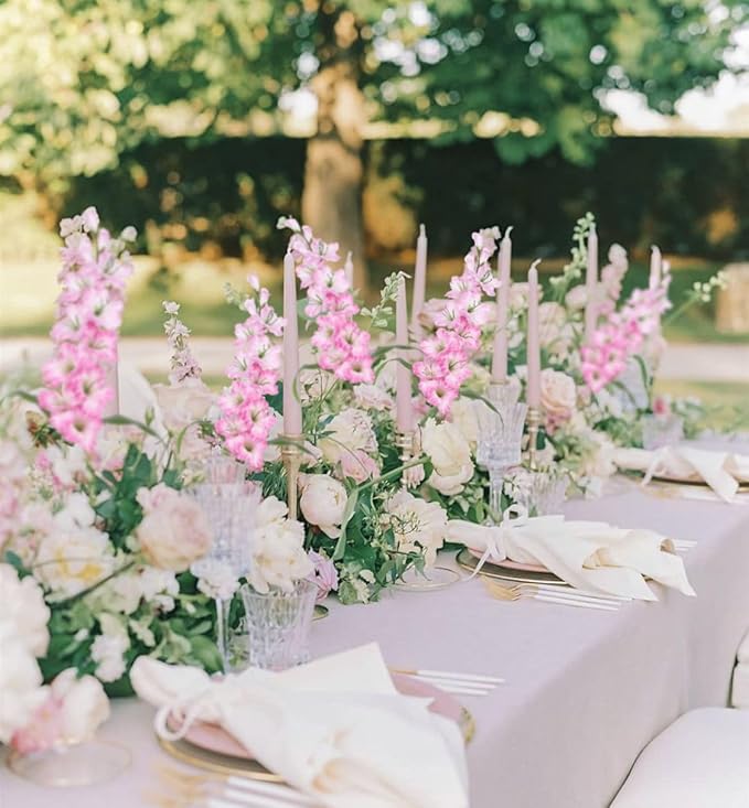 IPOPU Fake Flowers Pink Gladiolus Artificial Flowers 5PCS Silk Gladiolus with Long Stem 33" Light Pink Artificial Flowers for Wedding Home Party Table Floral Arrangement (Light Pink)