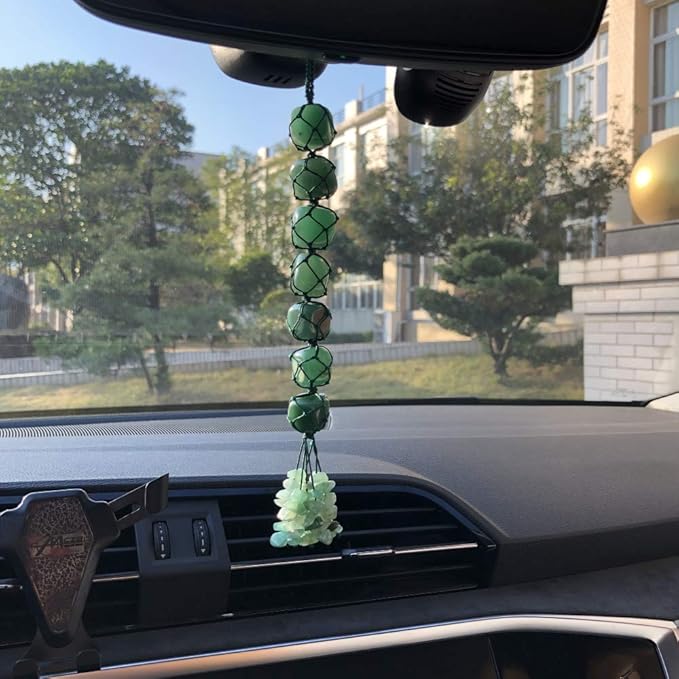 Healing Crystals Home Interior Decoration Car Hanging Ornaments Good Luck Home Decorn for Reiki Healing Good Luck Feng Shui Decorations (Green Aventurine)