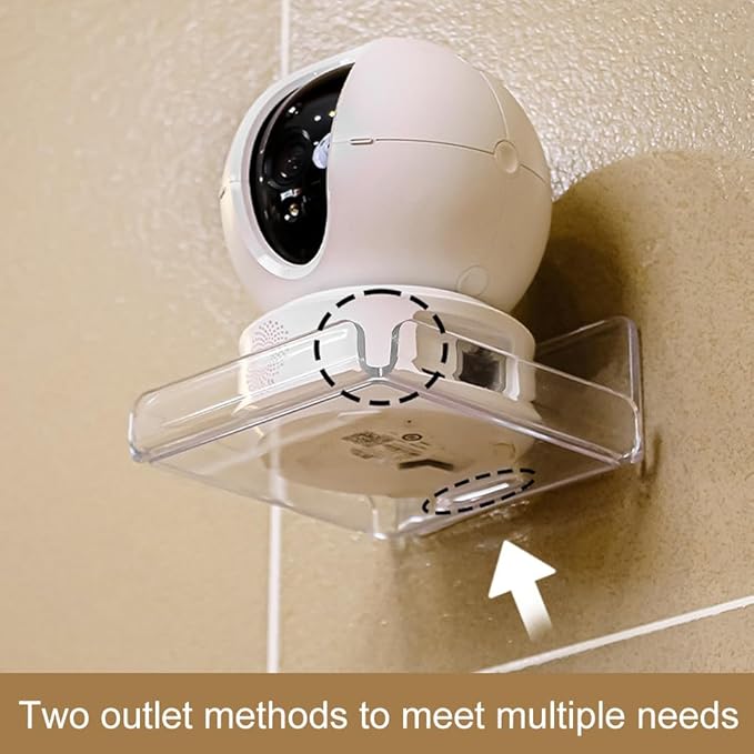 Saycker 2 Pack Clear Acrylic Floating Shelves, Wall Mounted, No Drill, Space Saving, Transparent, Secure Mounting, Easy Installation, Cable Management, Bathroom Office Home