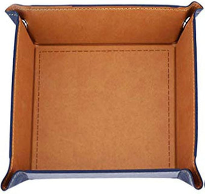 siduater Valet Tray Desktop Storage Organizer, Vegan Leather Catchall Tray Bedside Vanity Tray Nightstand Caddy Holder for Remote Controller, Watch, Keys, Phone, Wallet, Sunglasses, Jewelry, Khaki