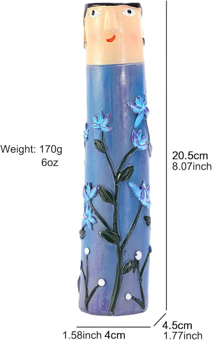 Spring Bud Vases, Bohemian Family Face Vase Boho Cute Home Decor, Character Vase Flower Plant Holder Bathroom Shelf Decor for House Decor Living Room Wedding Centerpieces (G)