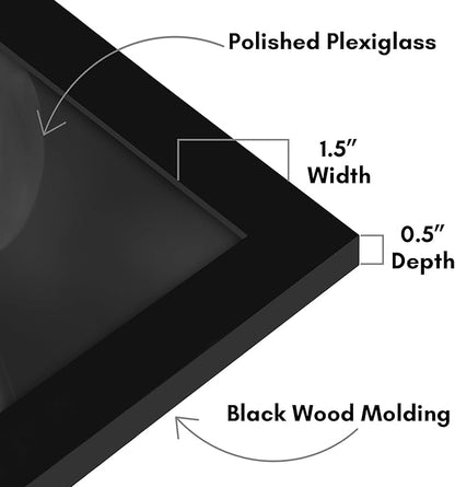 Americanflat 36x36 Picture Frame with Polished Plexiglass - Epic Collection - Square Picture Frame with Engineered Wood - Wide Photo Frames for Wall Display - Black
