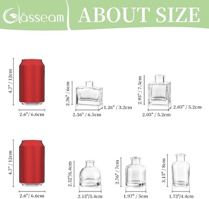 Glasseam Mini Bud Vases in Bulk 40: Clear Small Flower Vases for Centerpieces Cute Tiny Glass Vase for Flowers Modern Decorative Wedding Table Centerpiece for Dining Room Decor