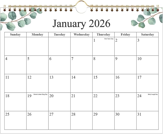 Small Wall Calendar 2026 - Mini Calendar 2026-2027 from January 2026 - June 2027, 18 Months Little Calendar with Premium Paper, 6" x 8", Leaf