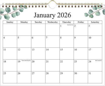 Small Wall Calendar 2026 - Mini Calendar 2026-2027 from January 2026 - June 2027, 18 Months Little Calendar with Premium Paper, 6" x 8", Leaf