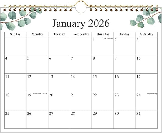 Small Wall Calendar 2026 - Mini Calendar 2026-2027 from January 2026 - June 2027, 18 Months Little Calendar with Premium Paper, 6" x 8", Leaf
