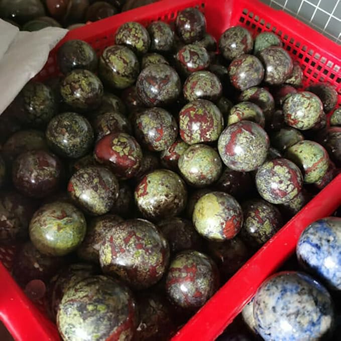 1pc Natural Dragon Blood Stone Ball Quartz Crystal Sphere 45mm+ Decor Healing