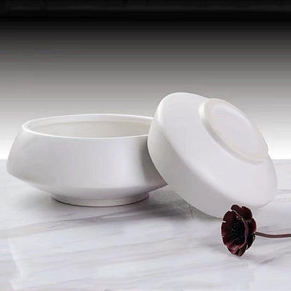 Ceramic Flower Pot Flower Arrangement Set Japanese Ikebana Floral Art Supplies Flower Bowl Decorative Flower Vase for Centerpieces (Large White)