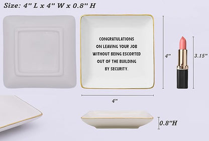 Congratulations On Leaving Your Job-Colleague Promotion,Retirement,Moving Away,Farewell,Goodbye,Leaving New Job Gifts-Boss Coworker Appreciate,Christmas Gifts-Jewelry Tray Trinket Holder Ring Dish