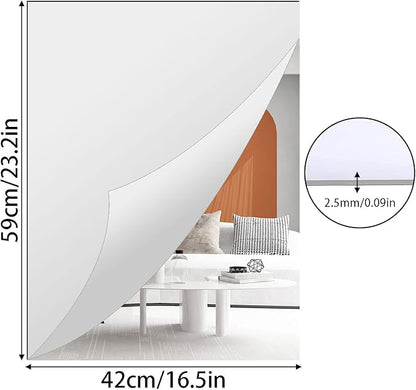 DARENYI A2 Acrylic Mirror Sheet for Wall, 16.5" x 23.2" Large Rectangular Mirror Tiles Frameless Wall Mounted Mirror Self-Adhesive Mirror Stickers for Vanity Bedroom Home Decor