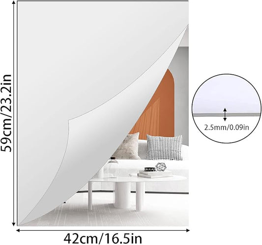 DARENYI A2 Acrylic Mirror Sheet for Wall, 16.5" x 23.2" Large Rectangular Mirror Tiles Frameless Wall Mounted Mirror Self-Adhesive Mirror Stickers for Vanity Bedroom Home Decor
