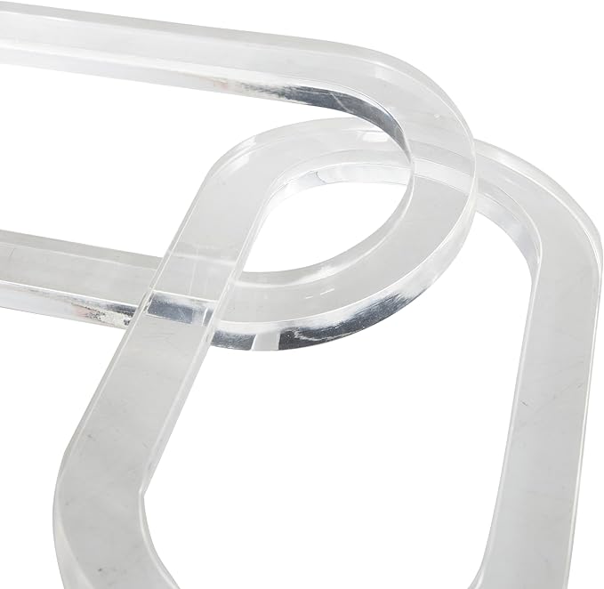 Deco 79 Acrylic Plastic Chain Decorative Sculpture Oval 5 Link Home Decor Statue, Accent Figurine 27" x 0" x 4", Clear