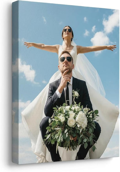 Custom Canvas Prints with Your Photos, Frameless Wall Art Canvas, Personalized Photo Print for Home Decor, Family & Pet Pictures, Gifts for Birthday & Anniversary, Made in USA (24"L x 16"W)